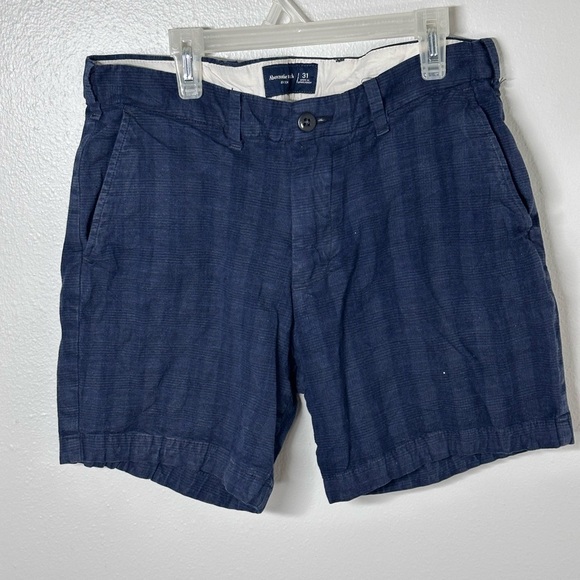 Abercrombie & Fitch Men Stretch Navy‎ Blue Casual Chino Shorts size 31 - Picture 2 of 5